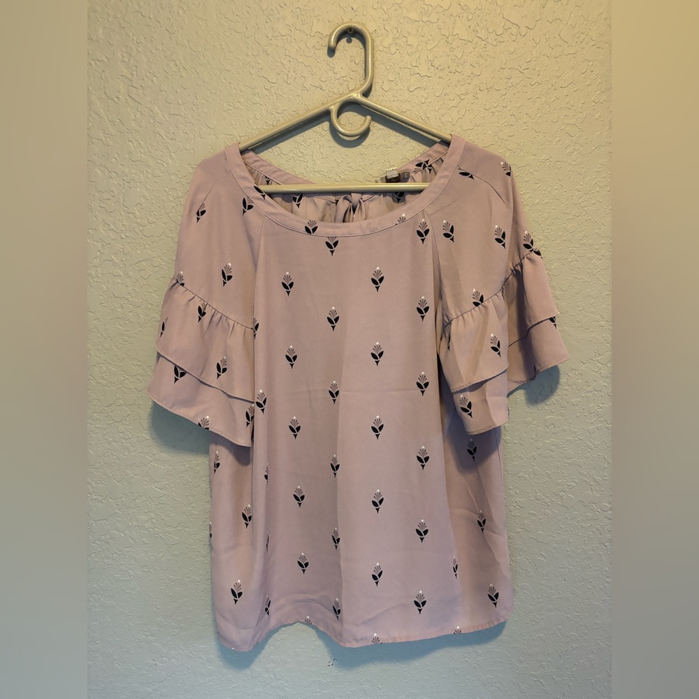 Loft outlet purple lilac blouse with tie back - medium
